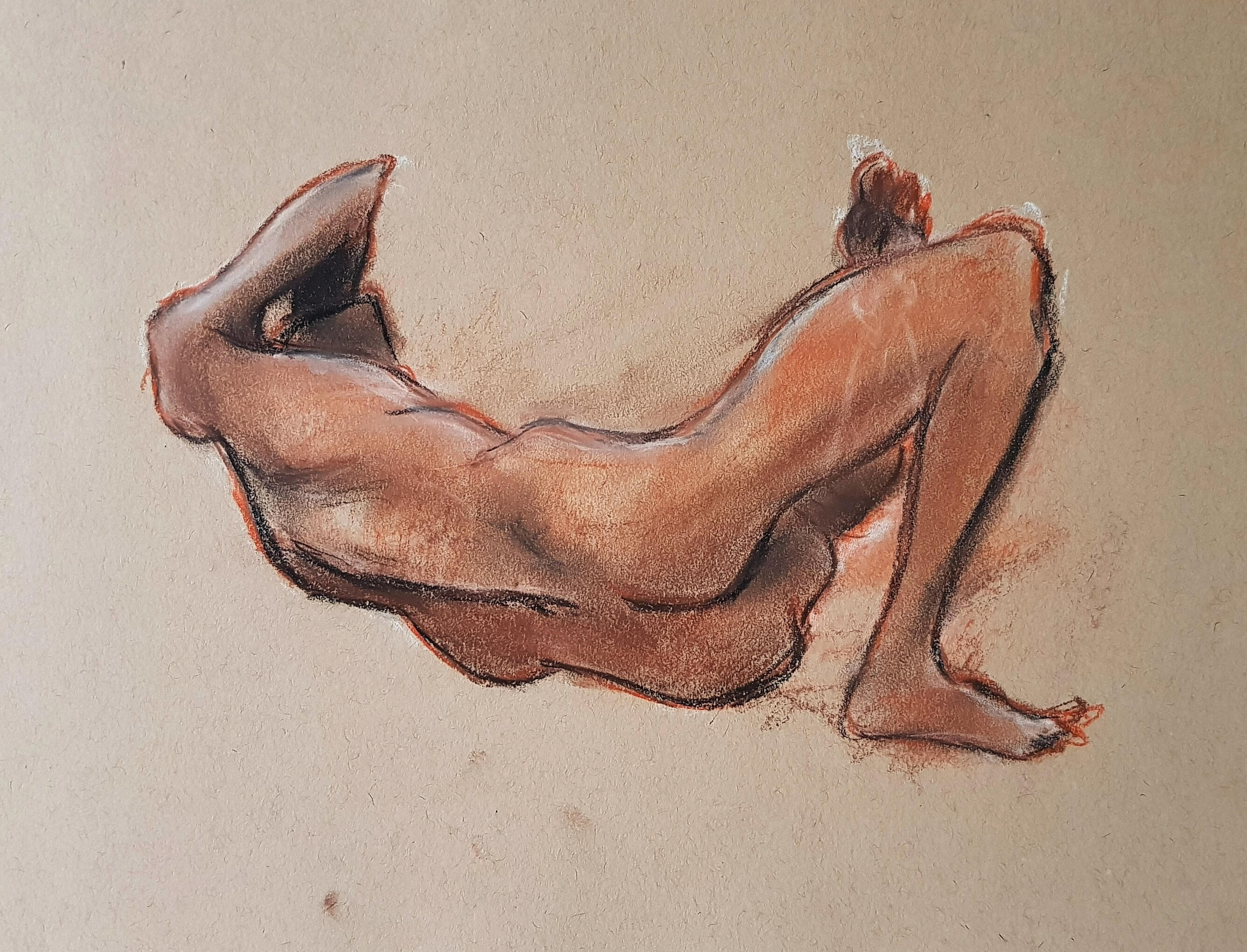 Debris. Hard pastels on paper, 35.6 × 27.9 cm, 2023 Shown at the Fitzwilliam Museum, Cambridge, as part of the “Defaced” exhibition