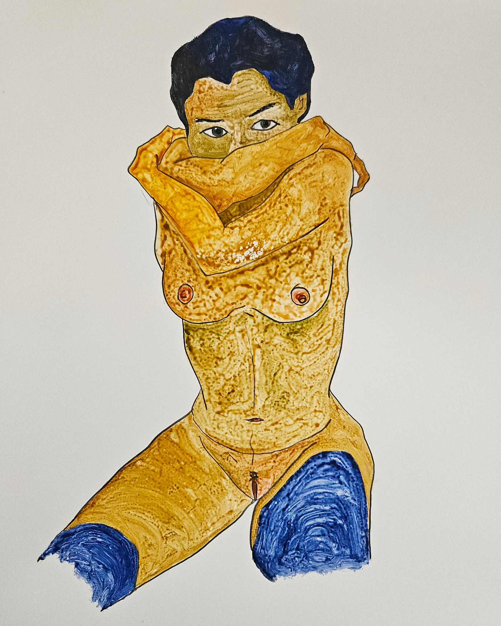 Untitled. Gouache, resin and pencil on Yupo paper, 42 × 29.7 cm, 2025