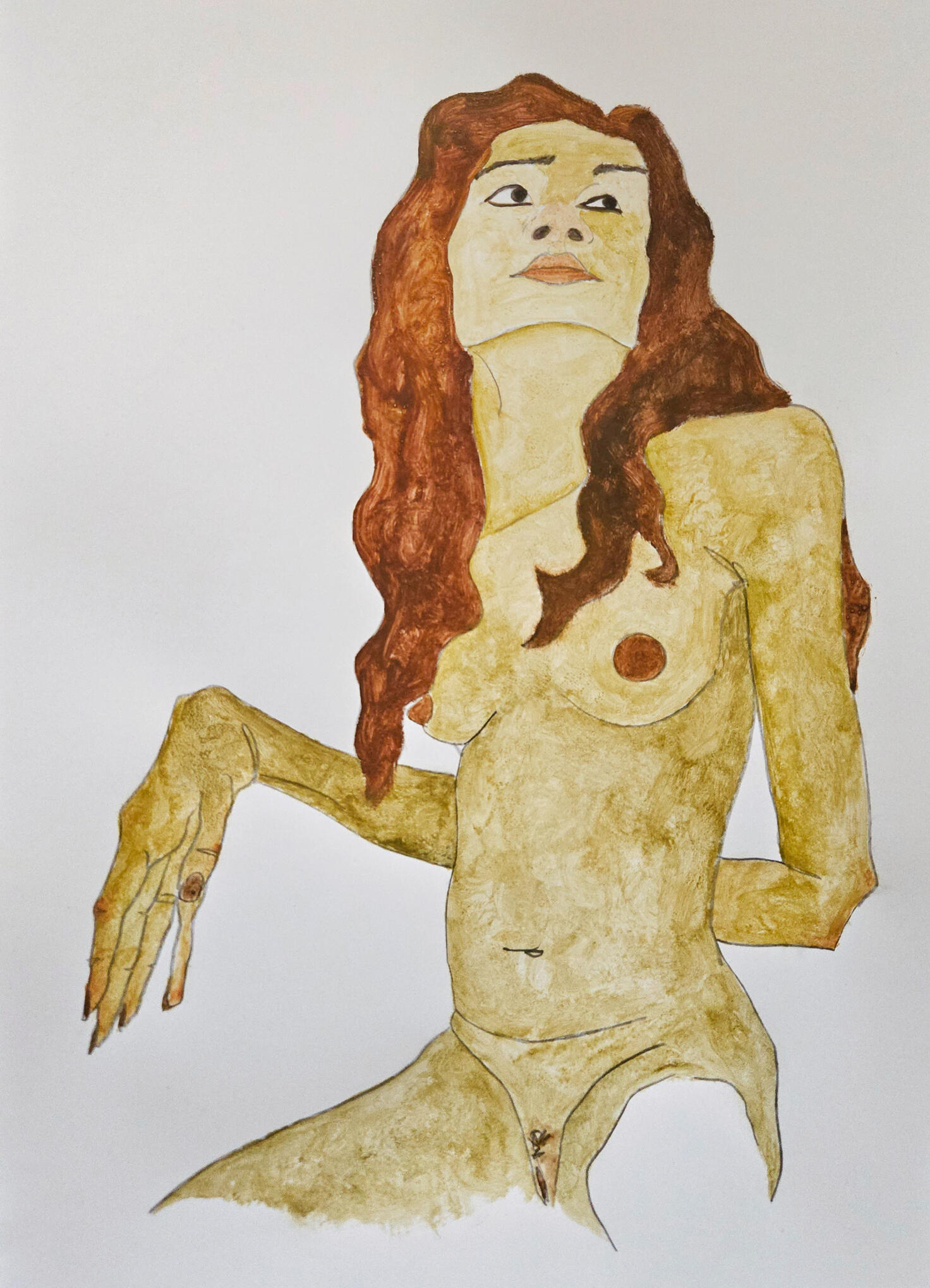 Untitled. Gouache, resin and pencil on Yupo paper, 42 × 29.7 cm, 2025