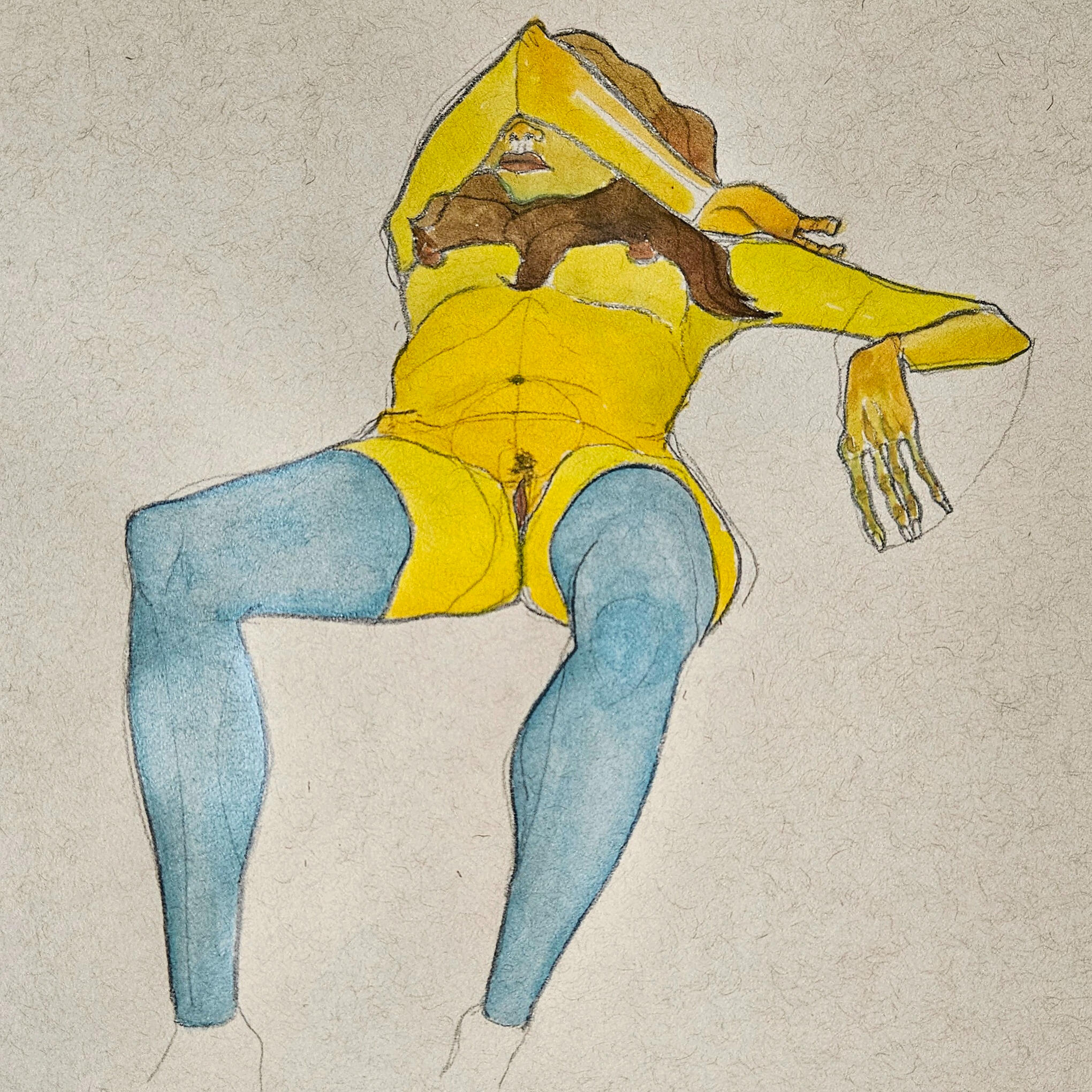 Untitled. Gouache, resin and pencil on paper, 35.6 × 27.9 cm, 2024