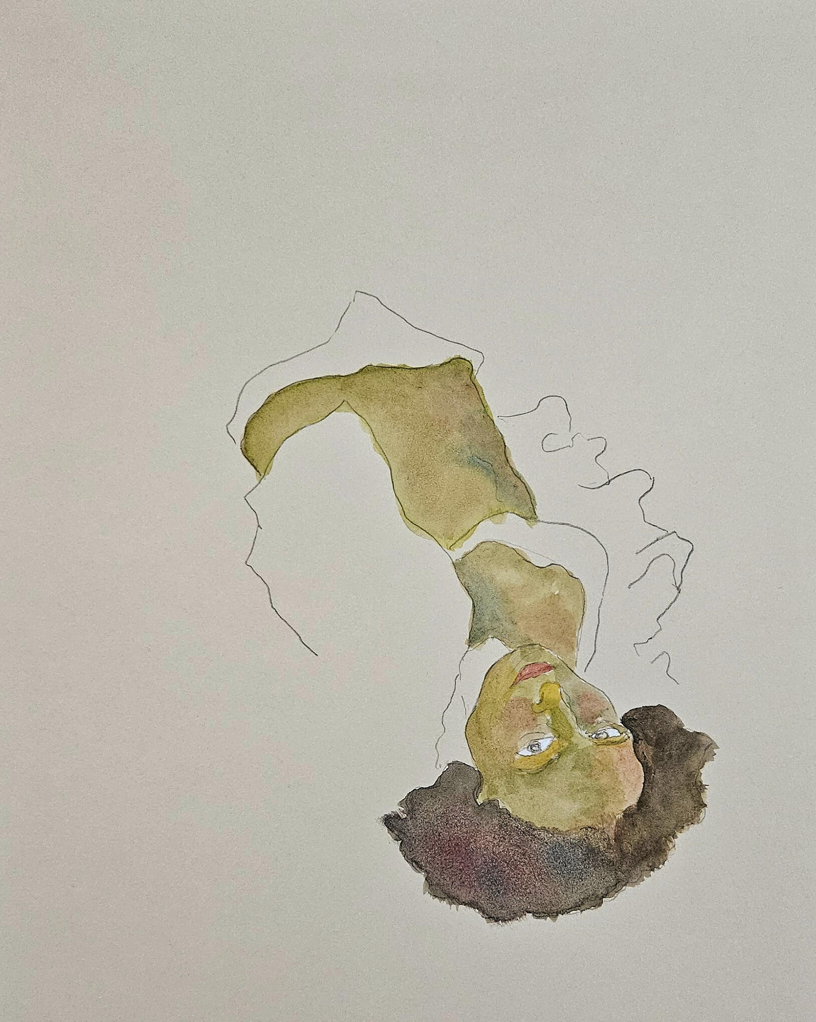 Untitled. Gouache, resin and pencil on paper, 42 × 29.7 cm, 2024
