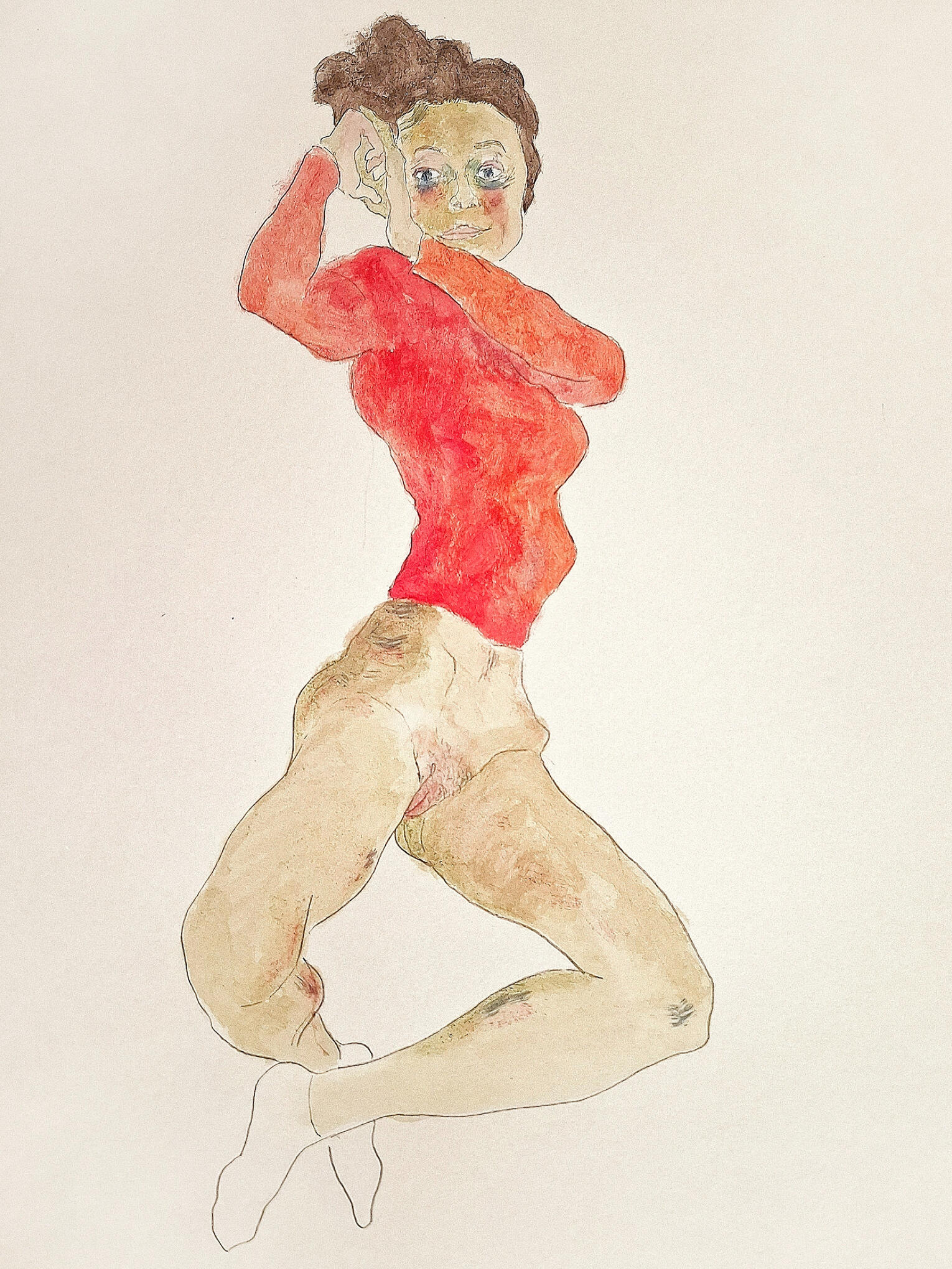 Untitled. Gouache, resin and pencil on paper, 42 × 29.7 cm, 2024