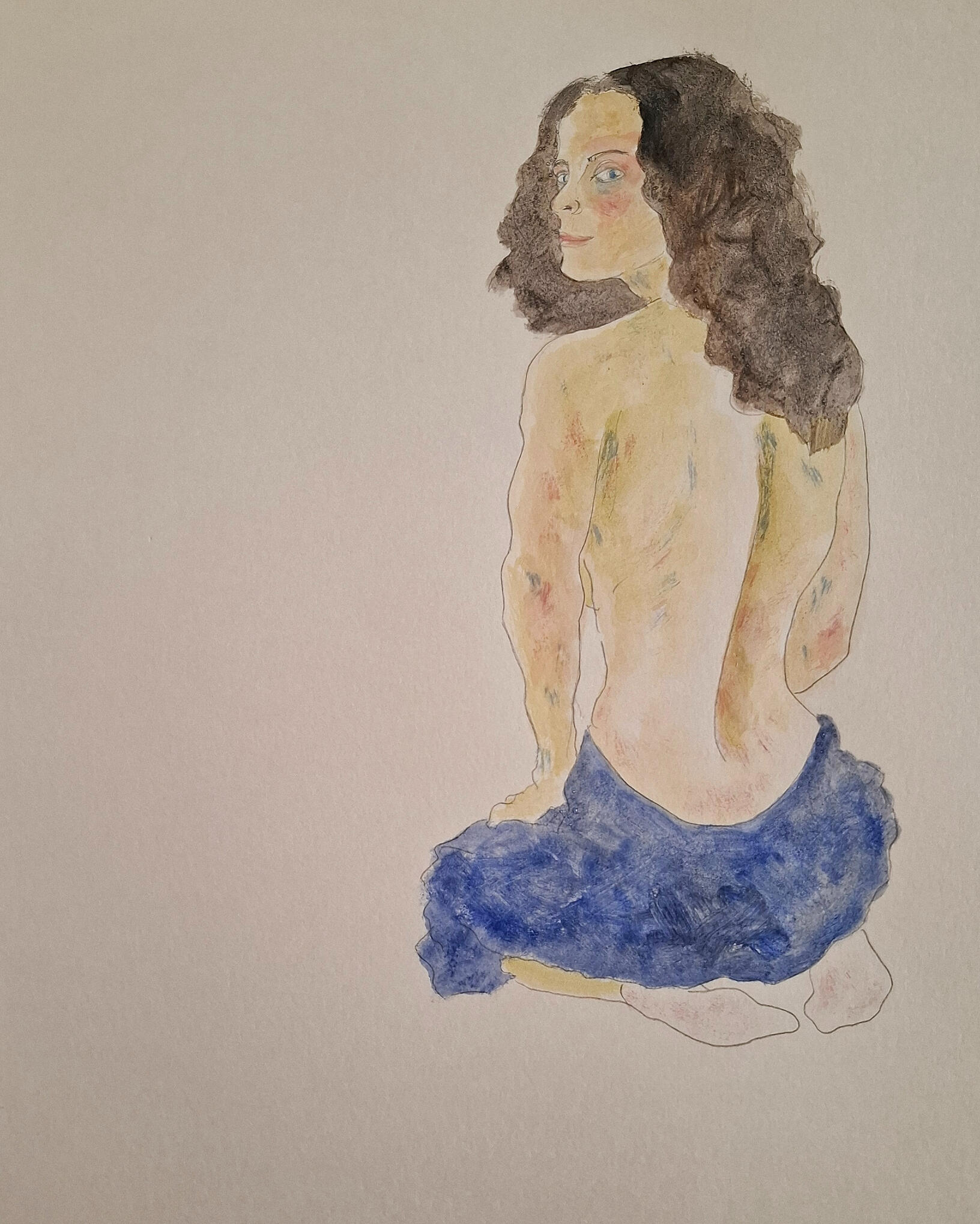 Untitled. Gouache, resin and pencil on paper, 42 × 29.7 cm, 2024