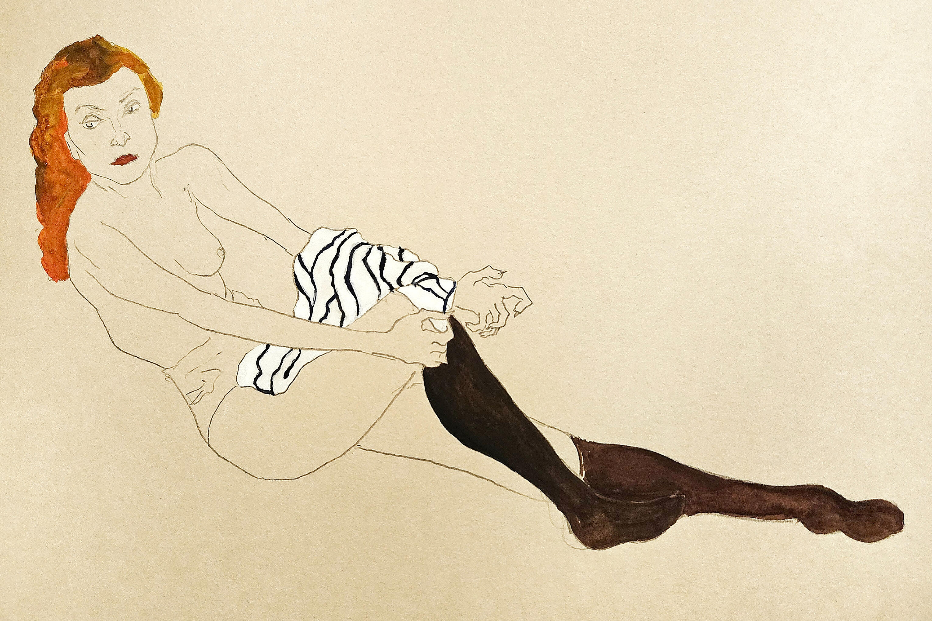 Untitled. Gouache, resin and pencil on paper, 42 × 29.7 cm, 2024