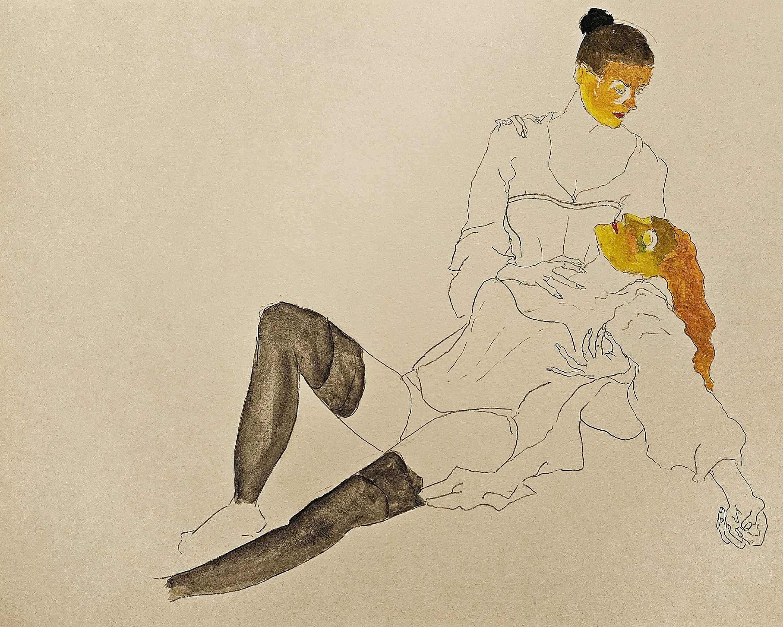 Untitled. Gouache, resin and pencil on paper, 42 × 29.7 cm, 2024